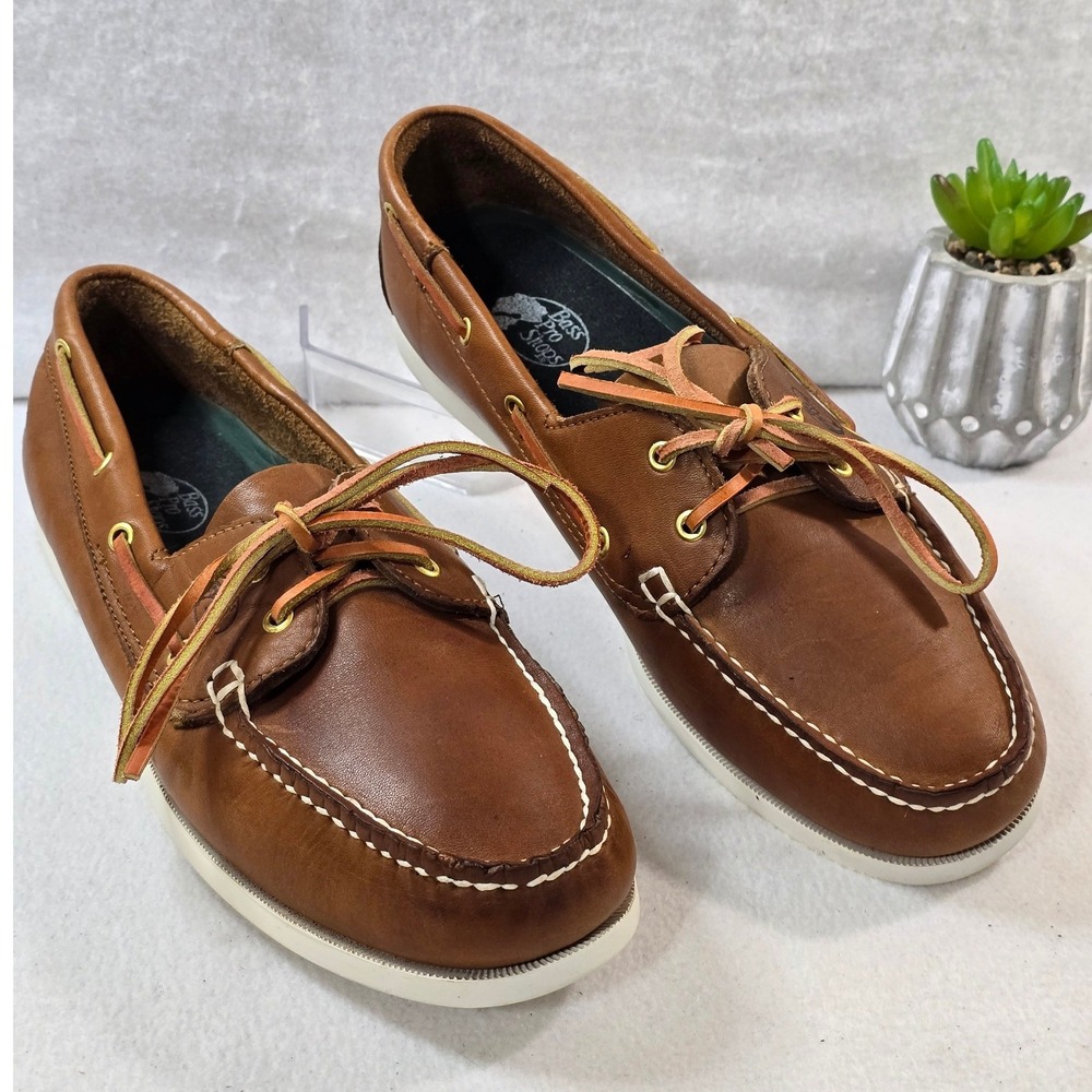 Bass Pro Shops Leather Boat Fishman Shoes Moccasins‎ Laced Deck Shoes Size 12